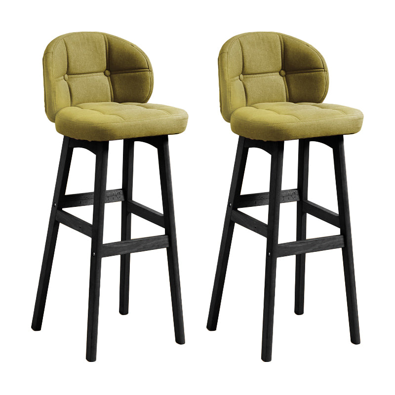 Taburete moderno sin brazos para mostrador, taburete de bar de madera para cajero con cojín y pedal
