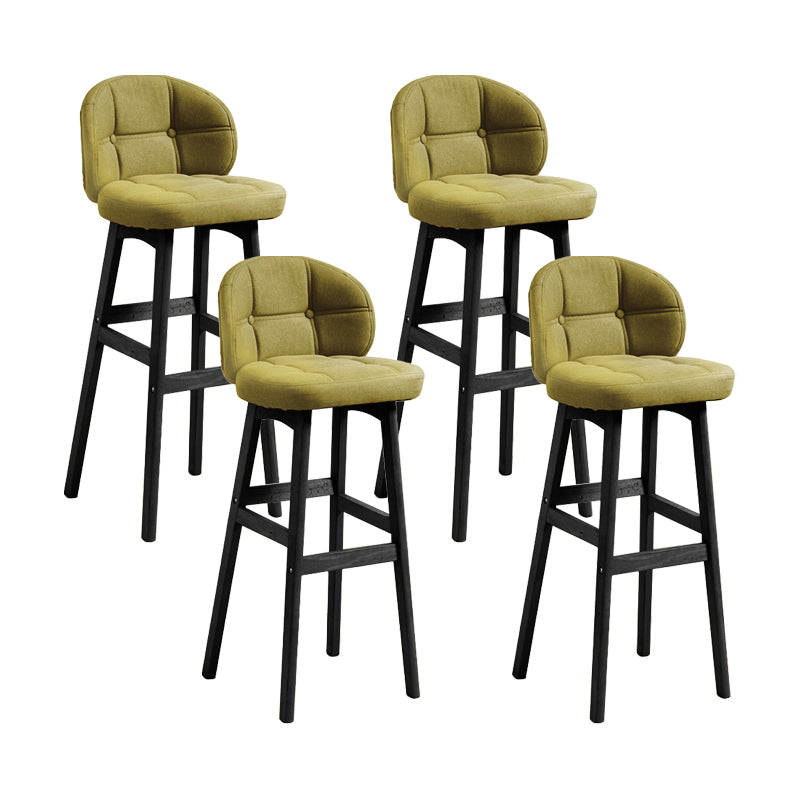 Taburete moderno sin brazos para mostrador, taburete de bar de madera para cajero con cojín y pedal