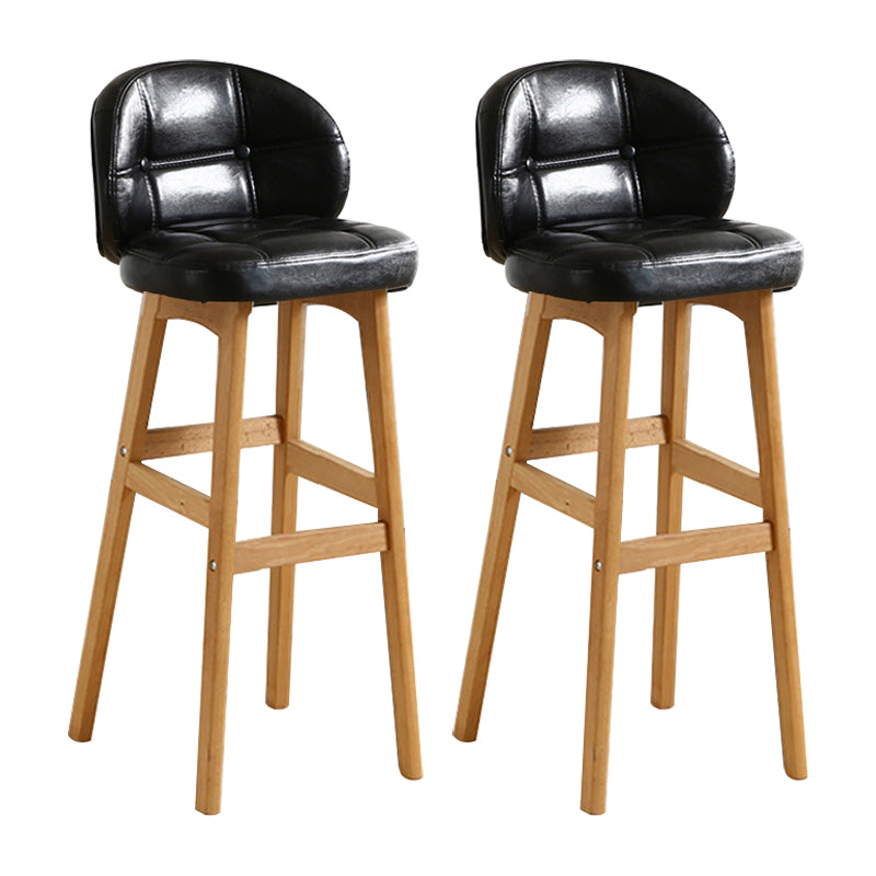 Taburete moderno sin brazos para mostrador, taburete de bar de madera para cajero con cojín y pedal