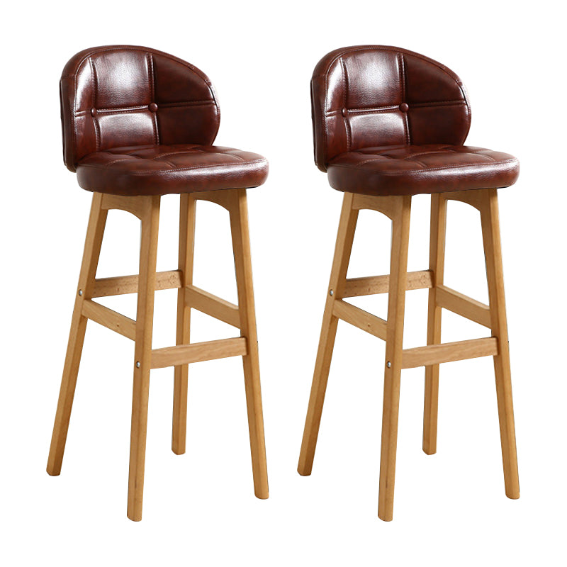 Taburete moderno sin brazos para mostrador, taburete de bar de madera para cajero con cojín y pedal