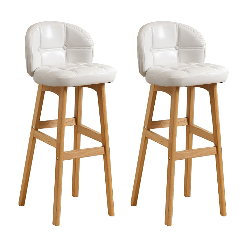 Taburete moderno sin brazos para mostrador, taburete de bar de madera para cajero con cojín y pedal