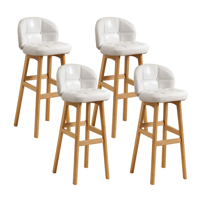 Taburete moderno sin brazos para mostrador, taburete de bar de madera para cajero con cojín y pedal