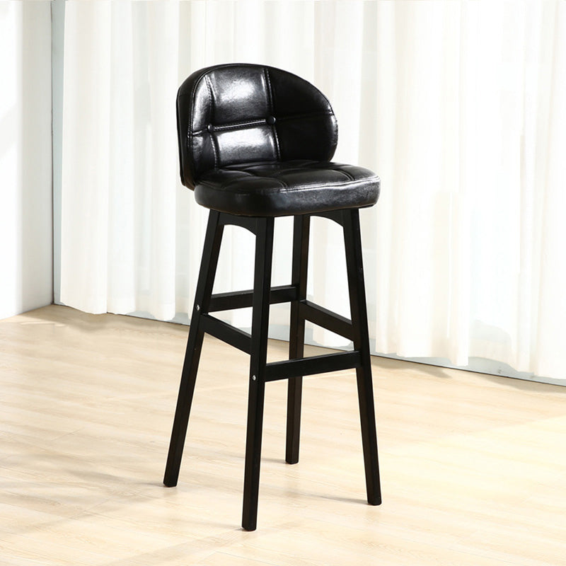 Taburete moderno sin brazos para mostrador, taburete de bar de madera para cajero con cojín y pedal