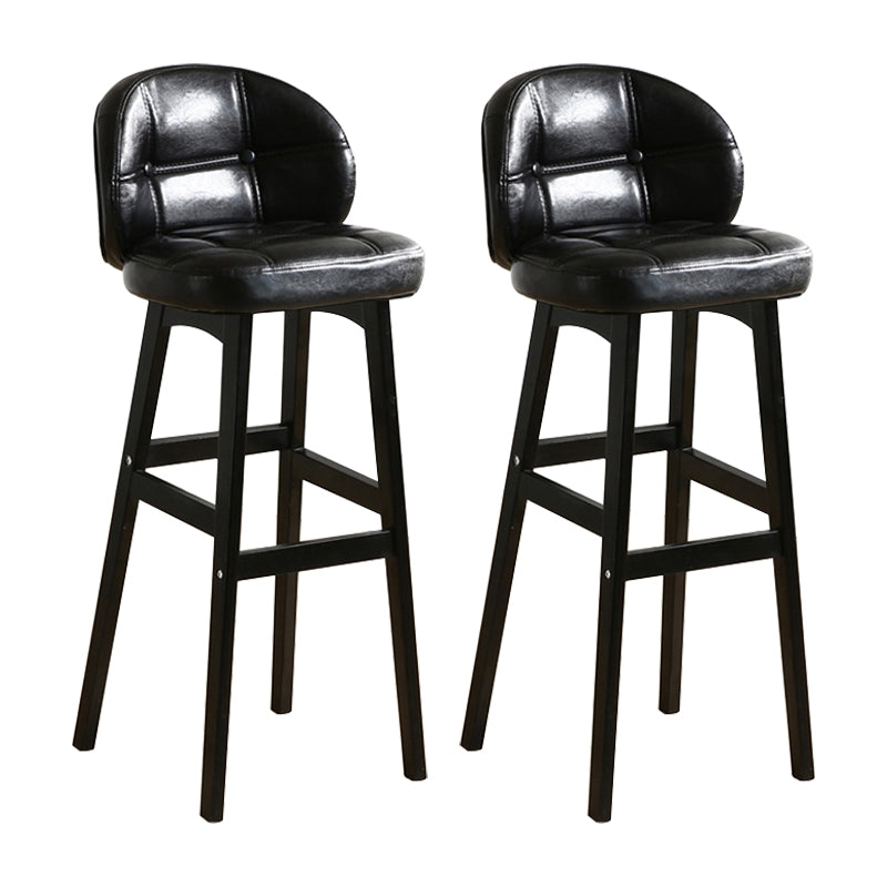 Taburete moderno sin brazos para mostrador, taburete de bar de madera para cajero con cojín y pedal