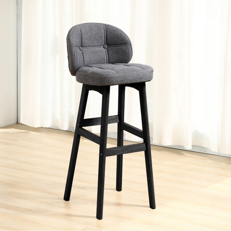 Taburete moderno sin brazos para mostrador, taburete de bar de madera para cajero con cojín y pedal
