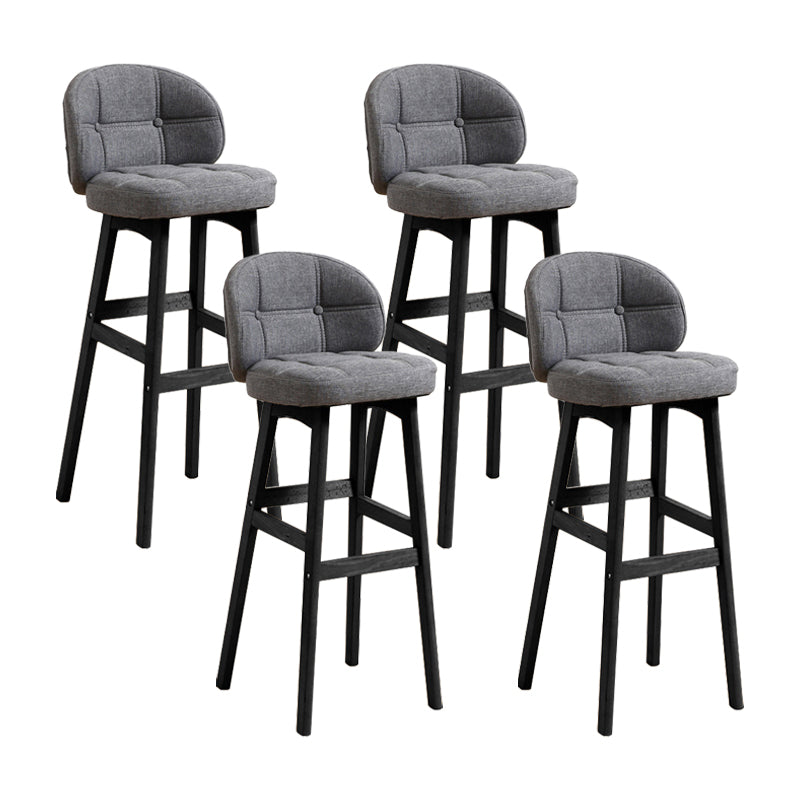 Taburete moderno sin brazos para mostrador, taburete de bar de madera para cajero con cojín y pedal