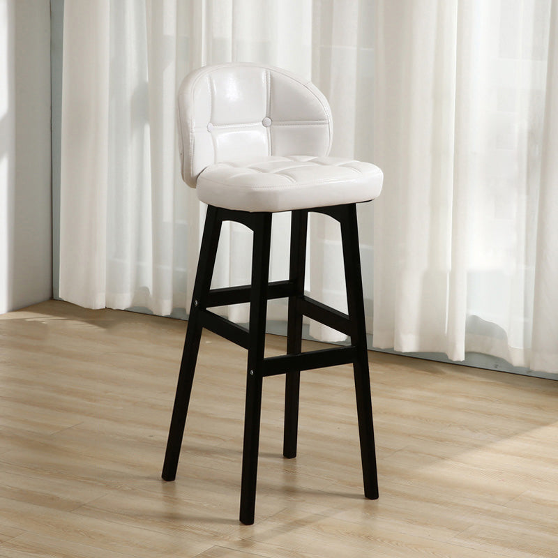 Taburete moderno sin brazos para mostrador, taburete de bar de madera para cajero con cojín y pedal