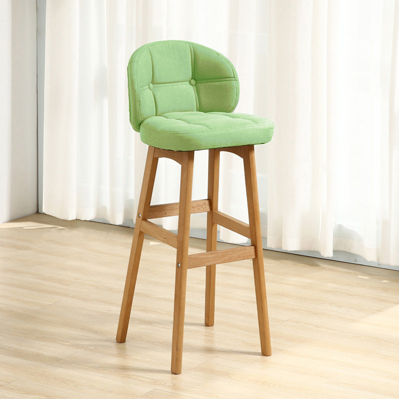 Moderner Tresenhocker ohne Armlehnen, Holz-Kassierer-Barhocker mit Kissen und Pedal
