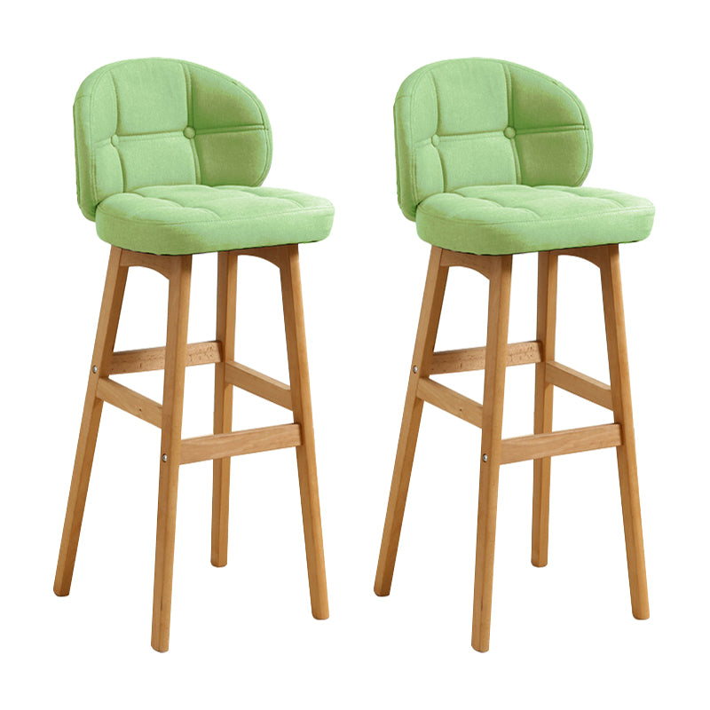 Taburete moderno sin brazos para mostrador, taburete de bar de madera para cajero con cojín y pedal