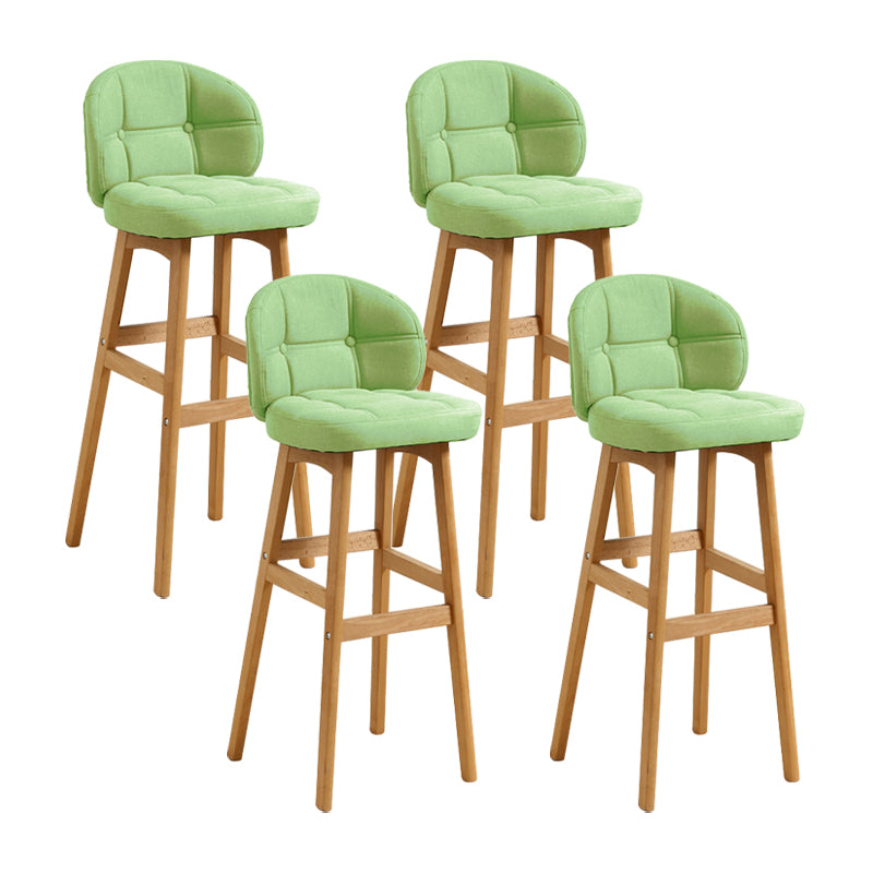 Taburete moderno sin brazos para mostrador, taburete de bar de madera para cajero con cojín y pedal