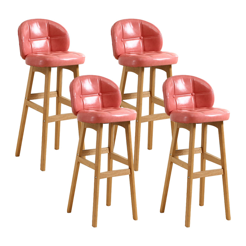 Taburete moderno sin brazos para mostrador, taburete de bar de madera para cajero con cojín y pedal