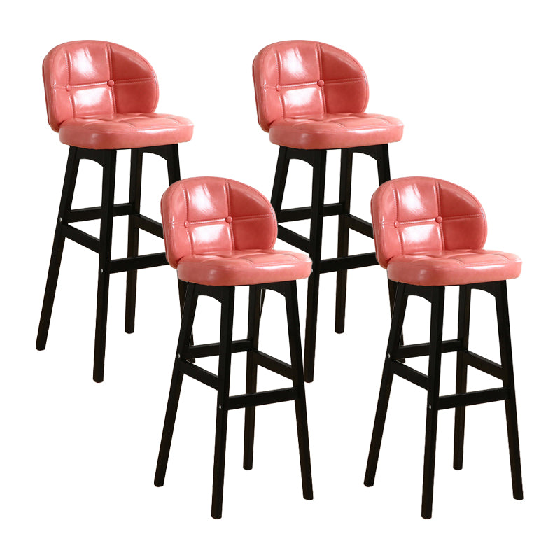 Taburete moderno sin brazos para mostrador, taburete de bar de madera para cajero con cojín y pedal