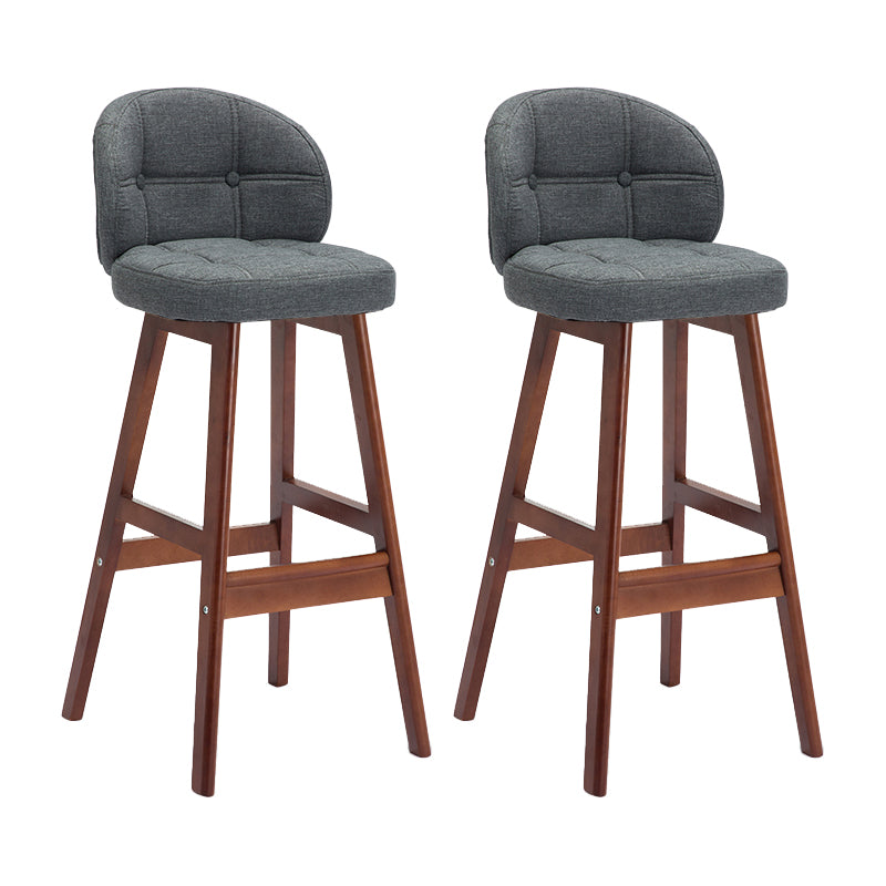 Taburete moderno sin brazos para mostrador, taburete de bar de madera para cajero con cojín y pedal