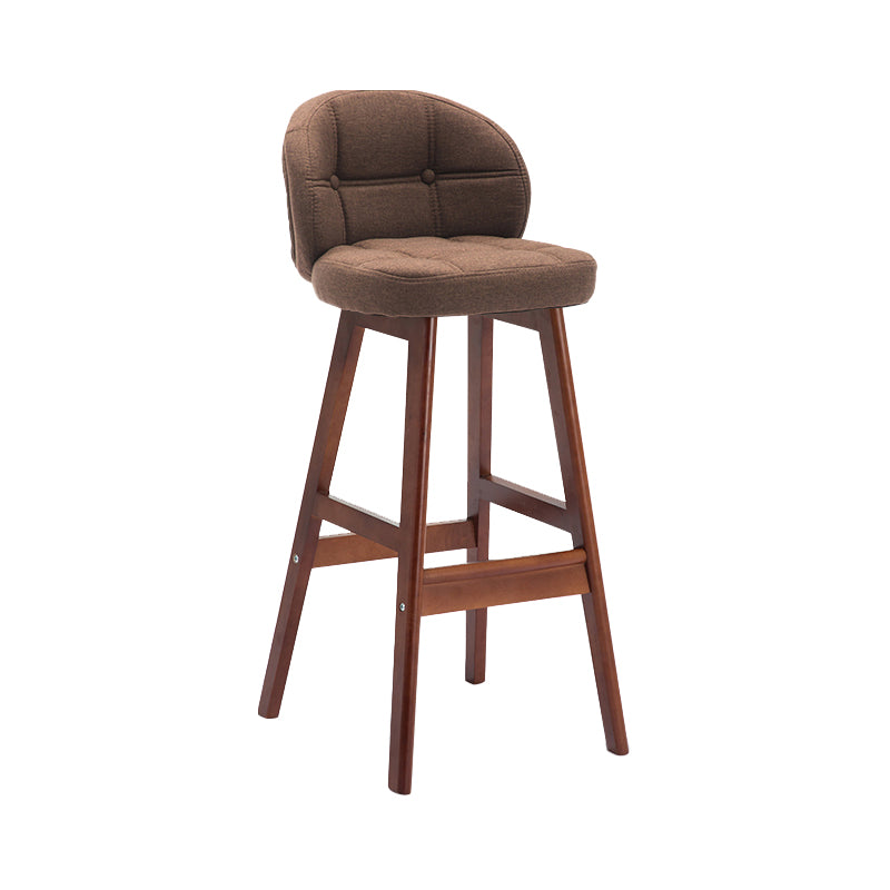 Taburete moderno sin brazos para mostrador, taburete de bar de madera para cajero con cojín y pedal