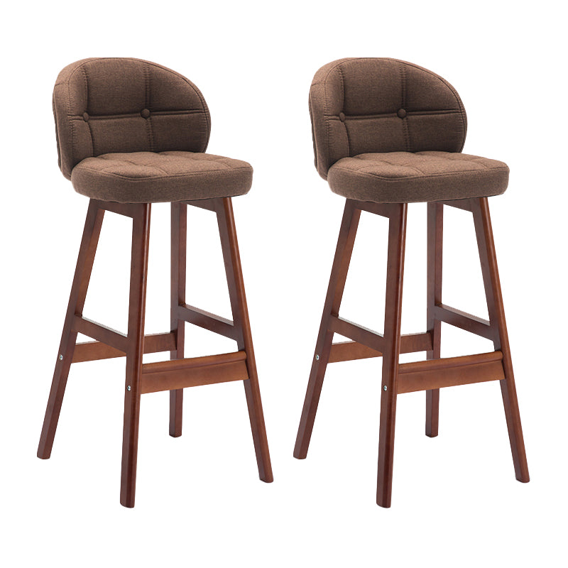 Taburete moderno sin brazos para mostrador, taburete de bar de madera para cajero con cojín y pedal