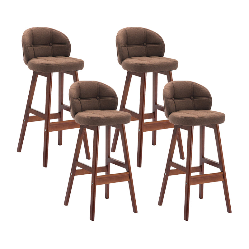 Taburete moderno sin brazos para mostrador, taburete de bar de madera para cajero con cojín y pedal