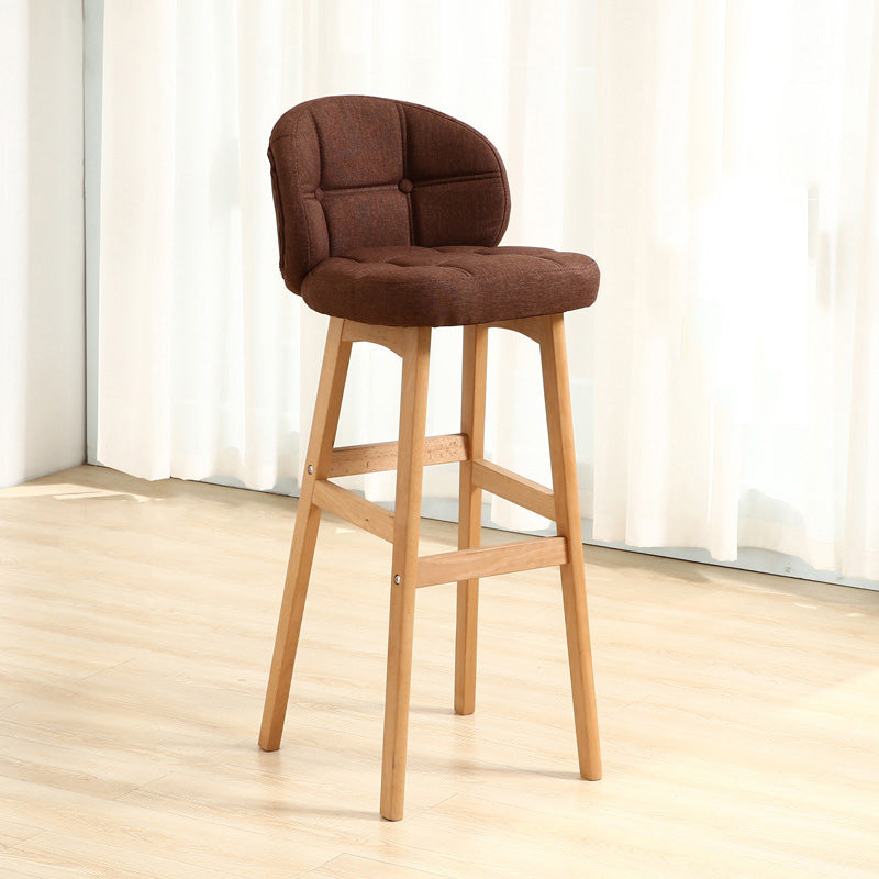 Taburete moderno sin brazos para mostrador, taburete de bar de madera para cajero con cojín y pedal