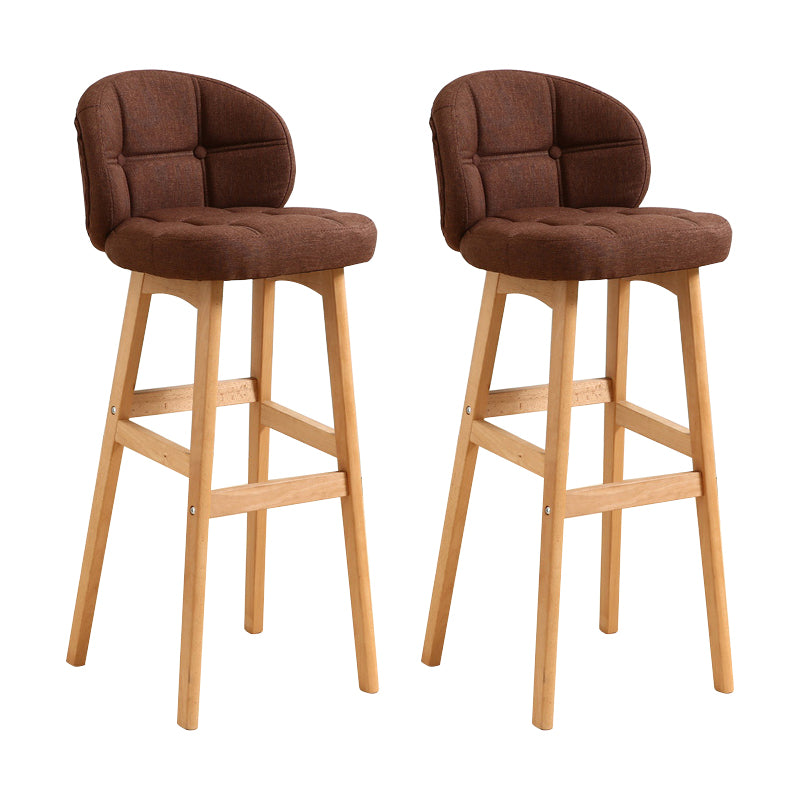 Taburete moderno sin brazos para mostrador, taburete de bar de madera para cajero con cojín y pedal