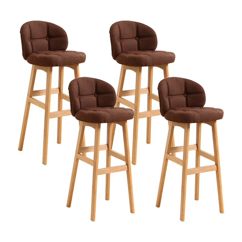 Taburete moderno sin brazos para mostrador, taburete de bar de madera para cajero con cojín y pedal