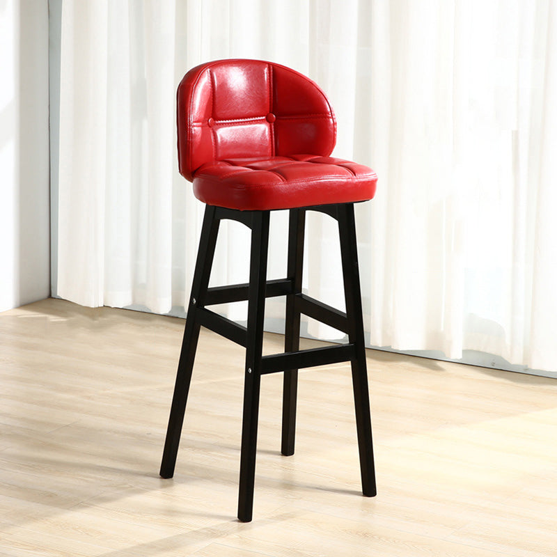 Taburete moderno sin brazos para mostrador, taburete de bar de madera para cajero con cojín y pedal
