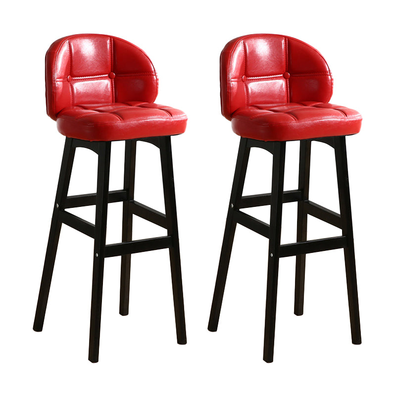 Taburete moderno sin brazos para mostrador, taburete de bar de madera para cajero con cojín y pedal