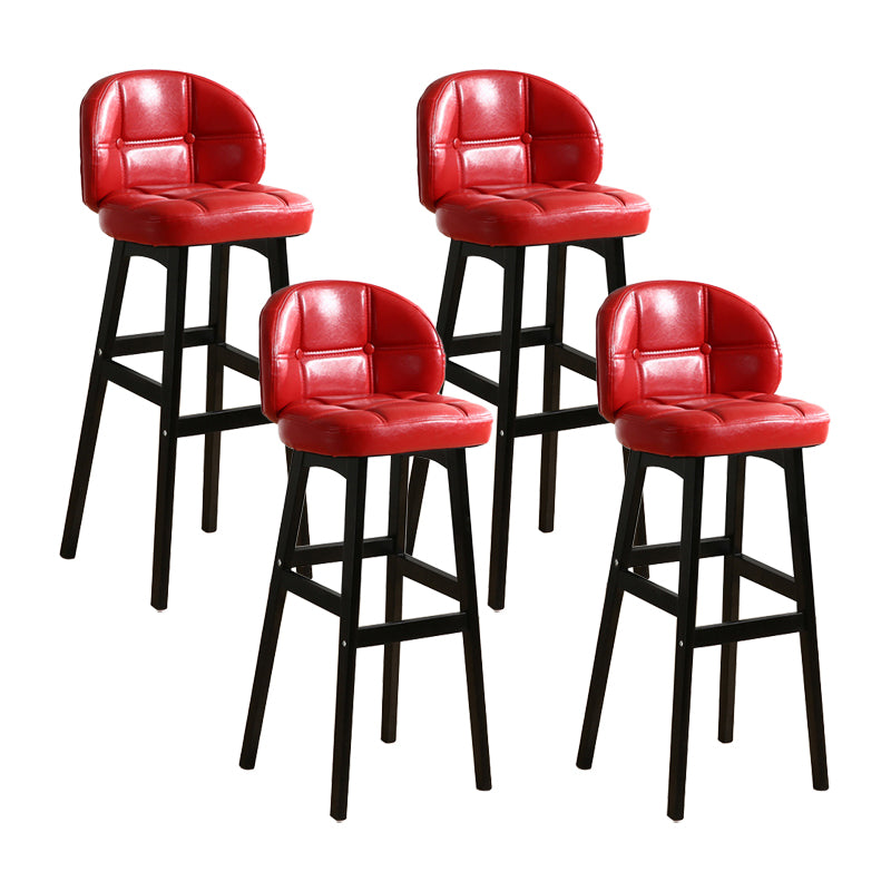 Taburete moderno sin brazos para mostrador, taburete de bar de madera para cajero con cojín y pedal