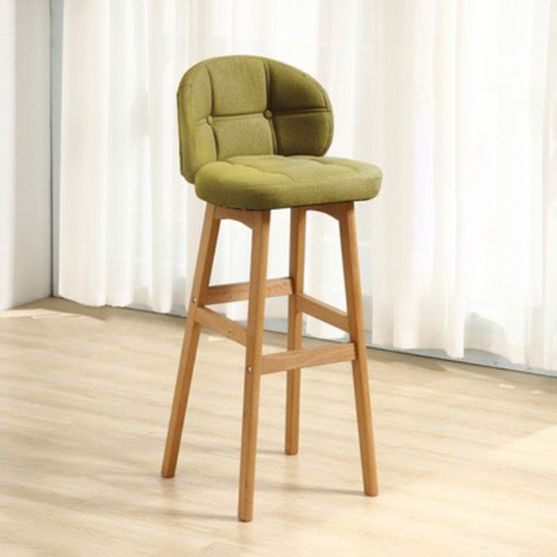 Taburete moderno sin brazos para mostrador, taburete de bar de madera para cajero con cojín y pedal