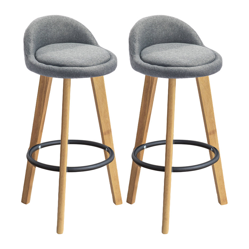 Modern Armless Backrest Counter Stool Wood Milk Tea Shop Bar Stool with Cushion and Pedal