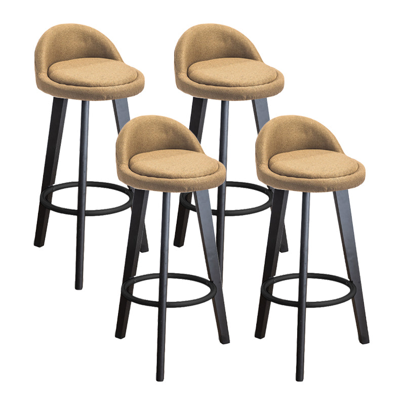 Modern Armless Backrest Counter Stool Wood Milk Tea Shop Bar Stool with Cushion and Pedal