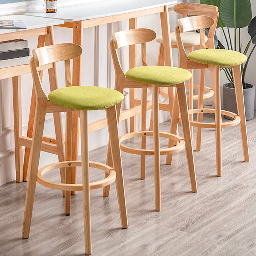 Moderner Tresenhocker ohne Armlehnen, Holz-Haushalts-Barhocker mit Kissen und Pedal