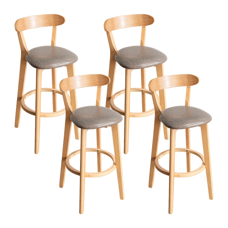 Moderner Tresenhocker ohne Armlehnen, Holz-Haushalts-Barhocker mit Kissen und Pedal