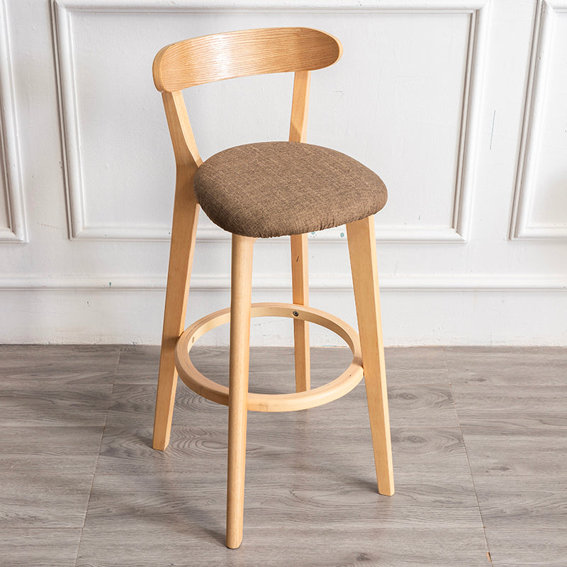 Moderner Tresenhocker ohne Armlehnen, Holz-Haushalts-Barhocker mit Kissen und Pedal