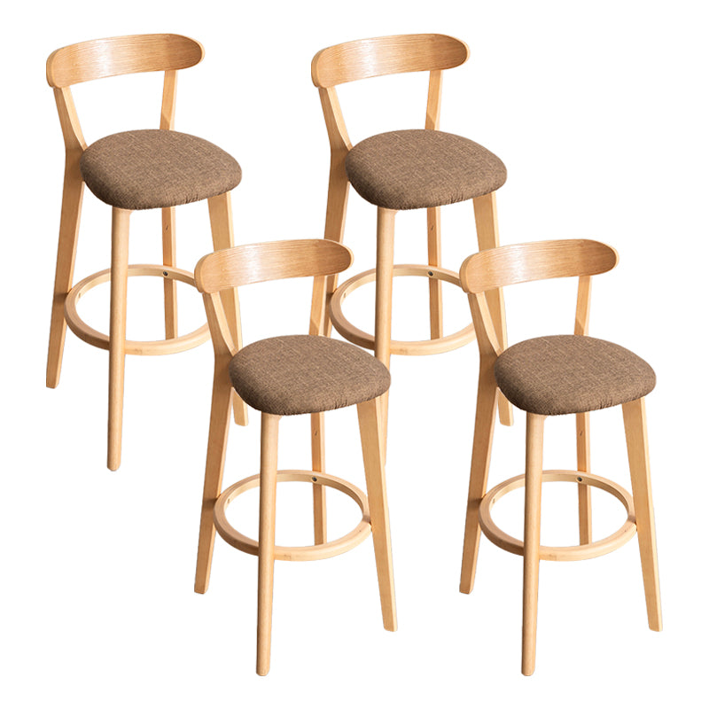 Moderner Tresenhocker ohne Armlehnen, Holz-Haushalts-Barhocker mit Kissen und Pedal