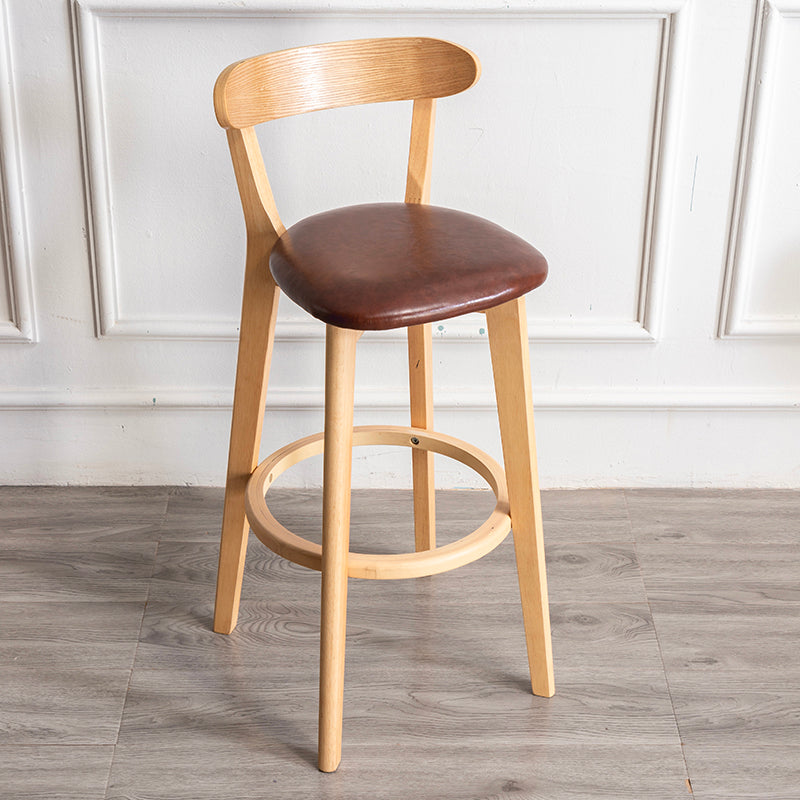 Moderner Tresenhocker ohne Armlehnen, Holz-Haushalts-Barhocker mit Kissen und Pedal