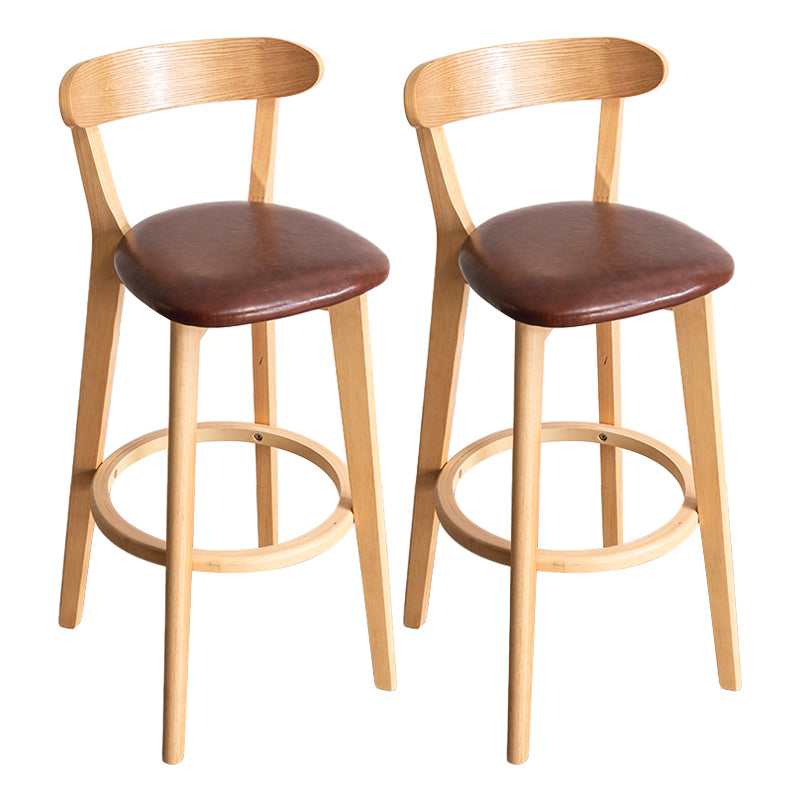 Moderner Tresenhocker ohne Armlehnen, Holz-Haushalts-Barhocker mit Kissen und Pedal