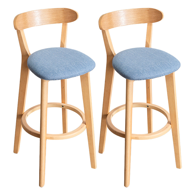 Moderner Tresenhocker ohne Armlehnen, Holz-Haushalts-Barhocker mit Kissen und Pedal