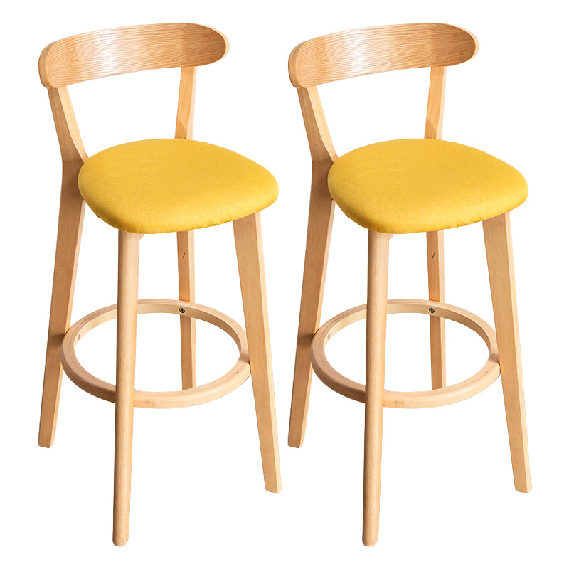 Moderner Tresenhocker ohne Armlehnen, Holz-Haushalts-Barhocker mit Kissen und Pedal