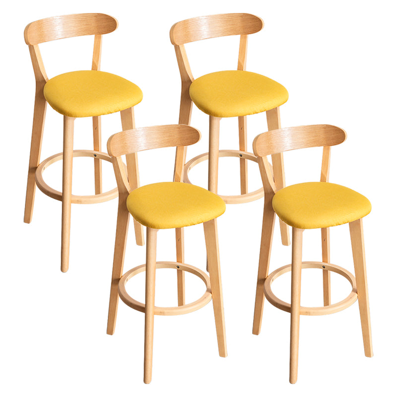 Moderner Tresenhocker ohne Armlehnen, Holz-Haushalts-Barhocker mit Kissen und Pedal