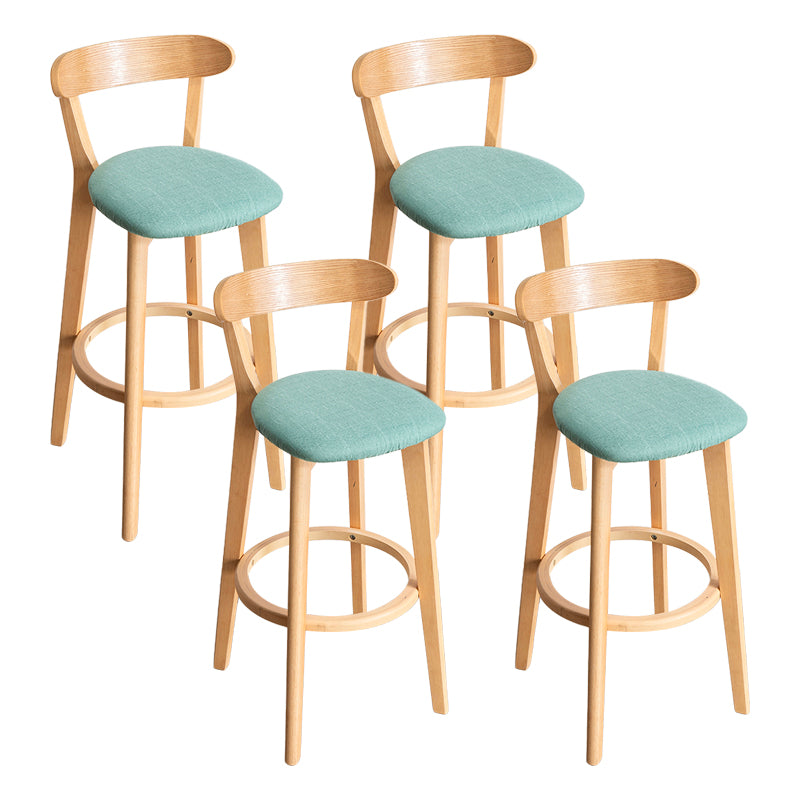 Moderner Tresenhocker ohne Armlehnen, Holz-Haushalts-Barhocker mit Kissen und Pedal