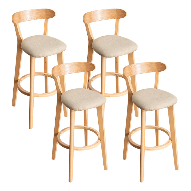 Moderner Tresenhocker ohne Armlehnen, Holz-Haushalts-Barhocker mit Kissen und Pedal