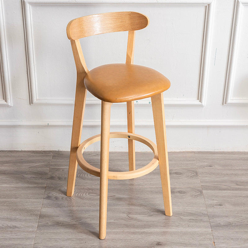 Moderner Tresenhocker ohne Armlehnen, Holz-Haushalts-Barhocker mit Kissen und Pedal