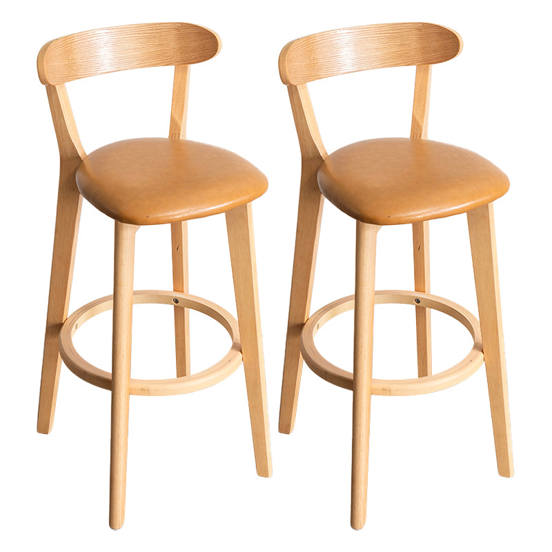 Moderner Tresenhocker ohne Armlehnen, Holz-Haushalts-Barhocker mit Kissen und Pedal