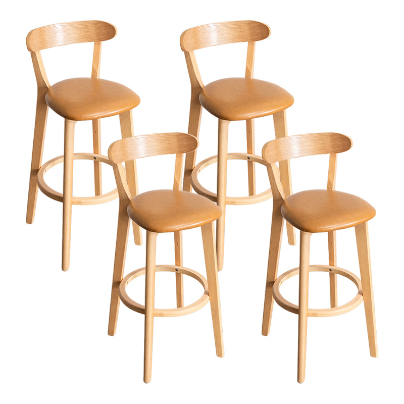 Moderner Tresenhocker ohne Armlehnen, Holz-Haushalts-Barhocker mit Kissen und Pedal