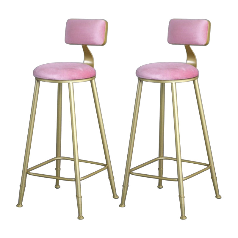 Glam Metal Upholstered Barstool Bristol Bar Stool with Iron Legs and Low Back,Cushion