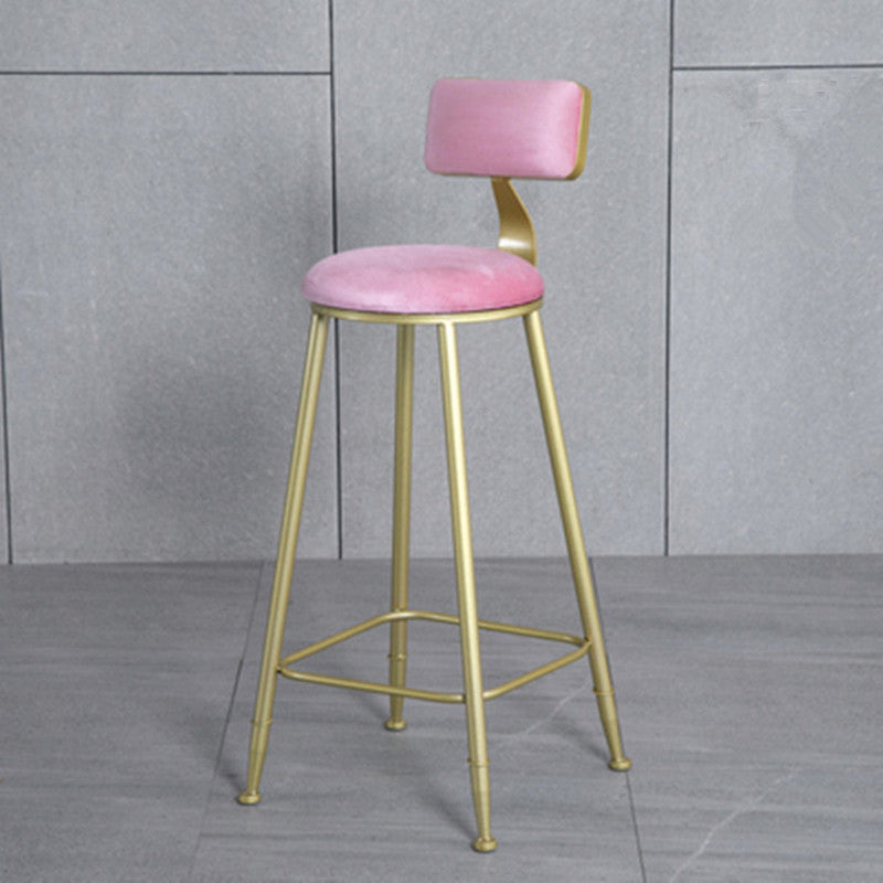 Glam Metal Upholstered Barstool Bristol Bar Stool with Iron Legs and Low Back,Cushion