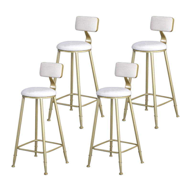 Glam Metal Upholstered Barstool Bristol Bar Stool with Iron Legs and Low Back,Cushion