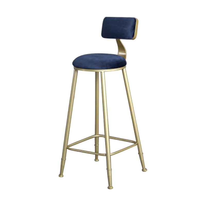 Glam Metal Upholstered Barstool Bristol Bar Stool with Iron Legs and Low Back,Cushion