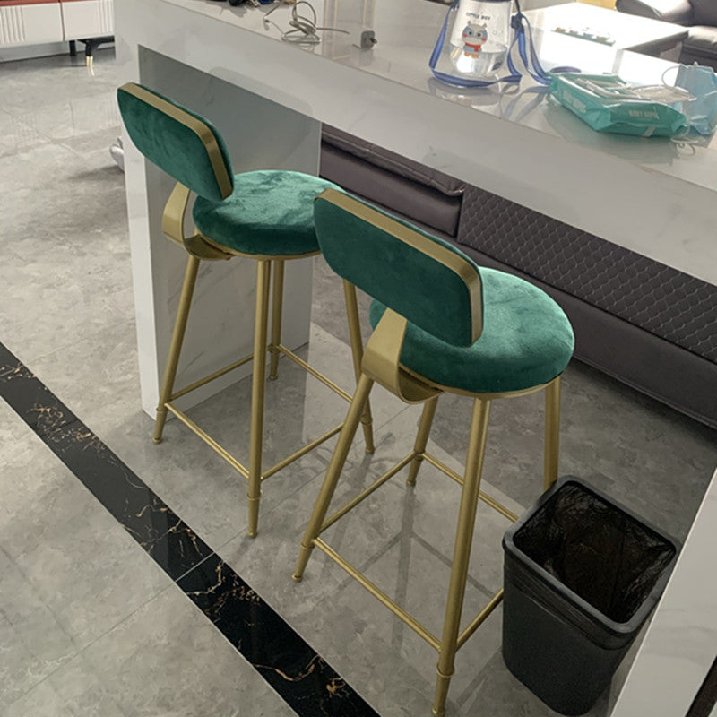 Glam Metal Upholstered Barstool Bristol Bar Stool with Iron Legs and Low Back,Cushion
