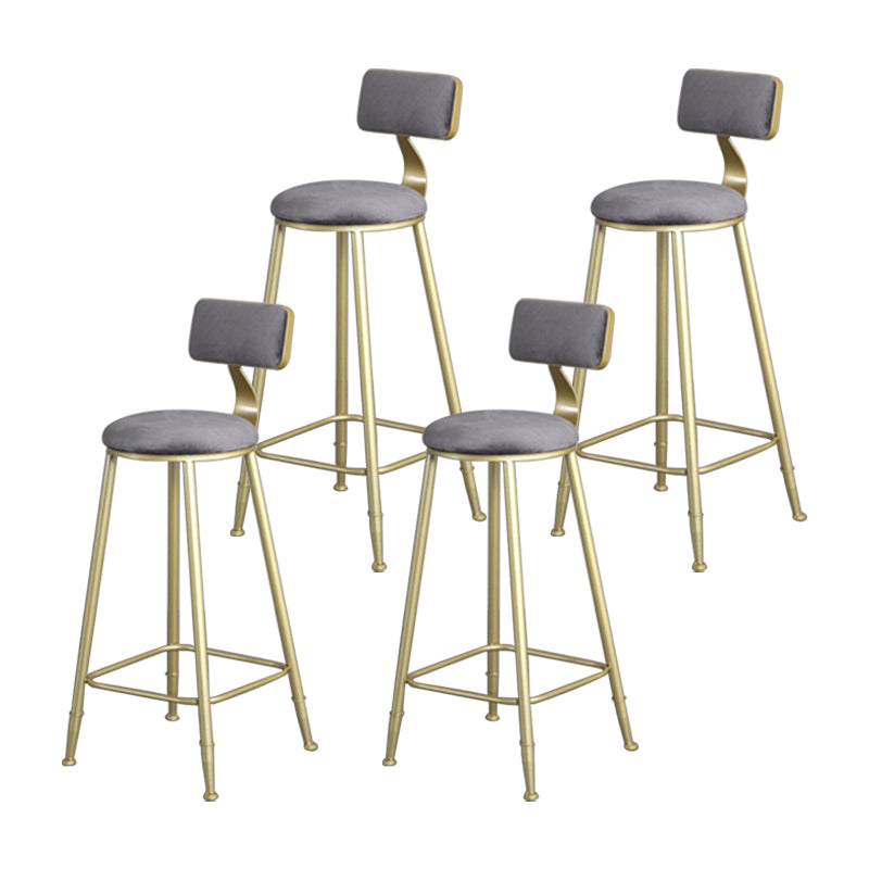 Glam Metal Upholstered Barstool Bristol Bar Stool with Iron Legs and Low Back,Cushion