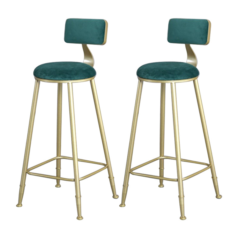 Glam Metal Upholstered Barstool Bristol Bar Stool with Iron Legs and Low Back,Cushion